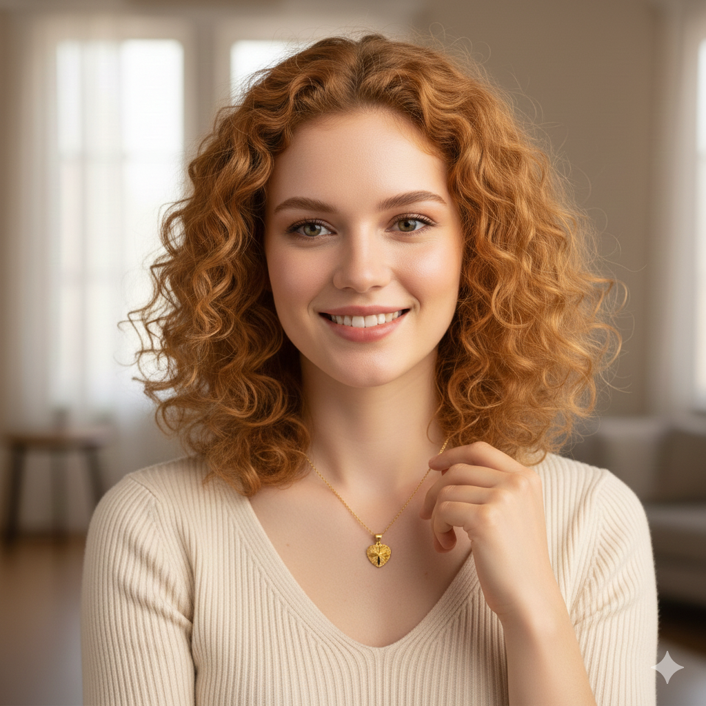 Gold Heart Necklace for Women